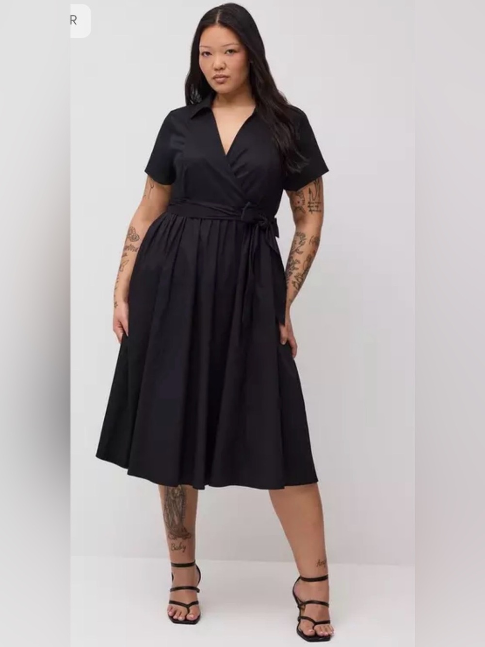 torrid Black Short-Sleeve Tie-Waist Maxi Dress